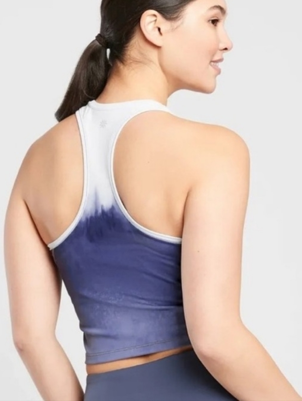 Athleta White Ombre Racerback Crop Workout/Sports Tank - XS - Picture 2 of 7